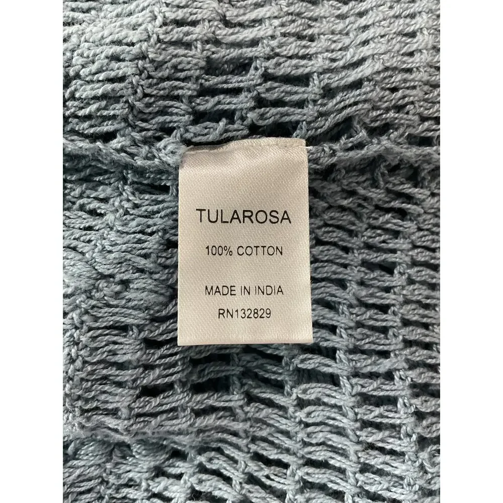 Tularosa Crochet Blue Sage Willow Pullover Sweater Size L